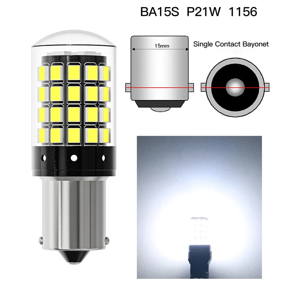 2 pièces 1156 BA15S P21W BAU15S PY21W 7443 W21/5W T20 7440 W21W WY21W 1157 P21/5W BAY15D 54 ampoule 