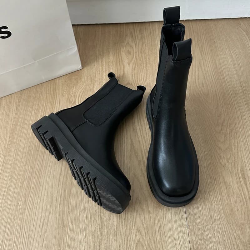 Sooty bottes pour femmes de style britannique 2025 automne-hiver nouveau style bottes courtes à bout