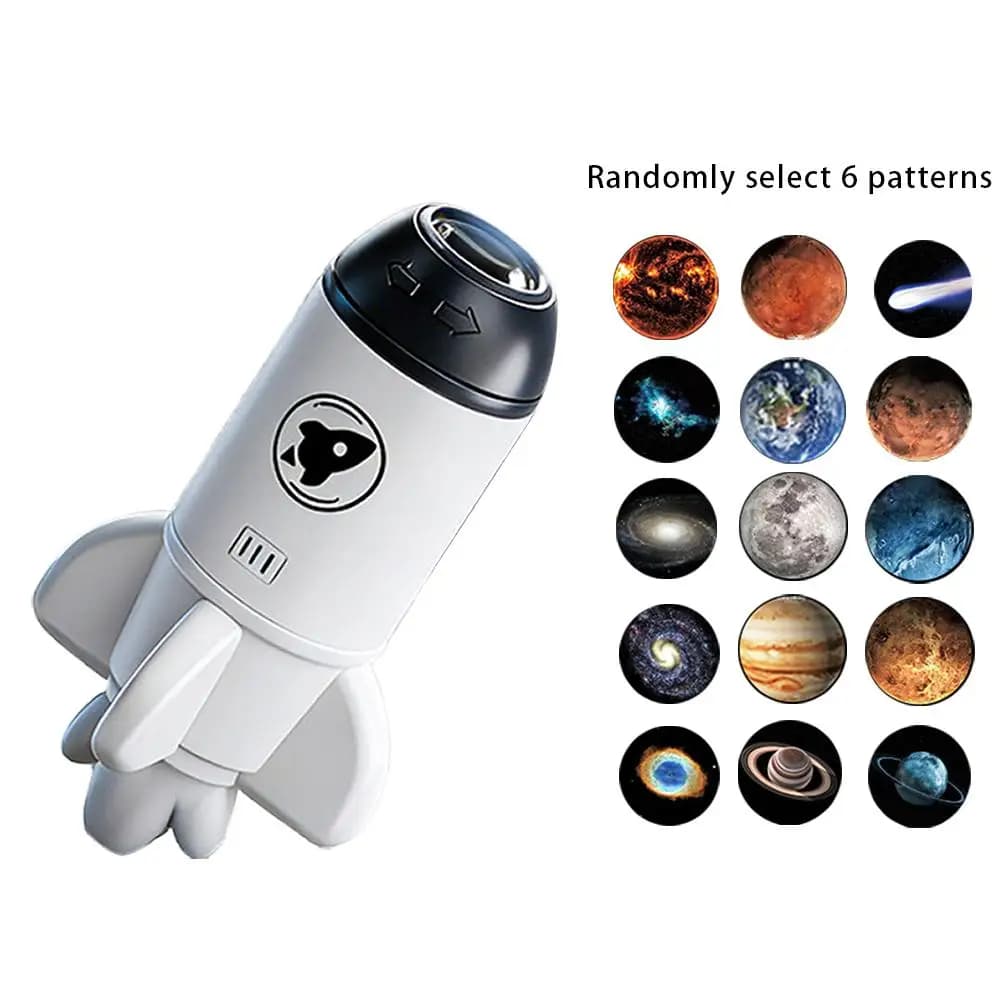 Mini projecteur USB galaxie, veilleuse 360° °   Lampe de nuit rotative avec 6 films de projection al