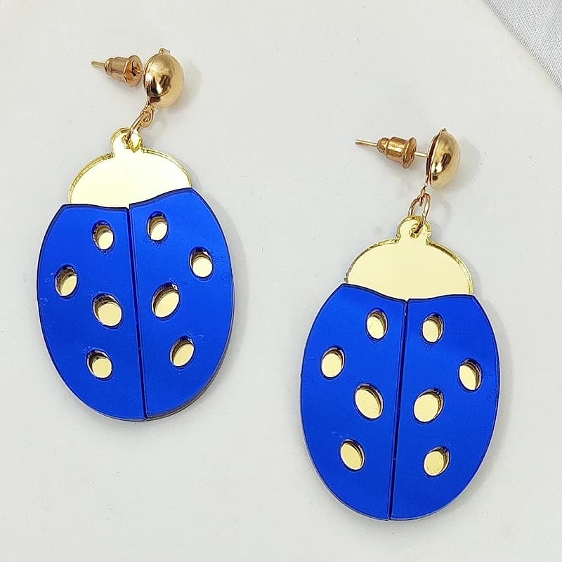 KUGUYS-Boucles d'oreilles pendantes libellule CÔTÉ cinelle pour femme, insecte, animal, miroir, bleu