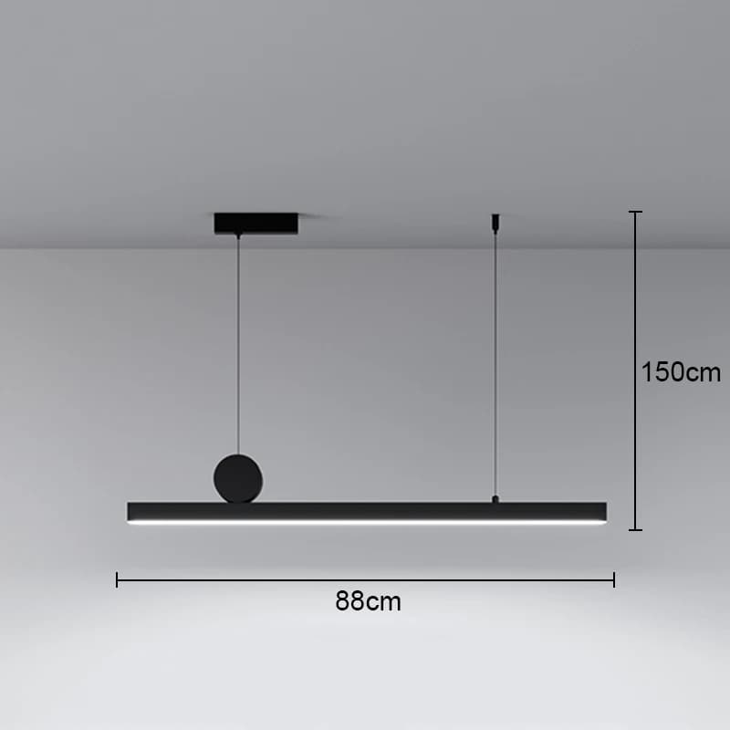Lumière postmoderne luxe Simple Restaurant longue bande suspension lampe nordique Bar Table bureau L
