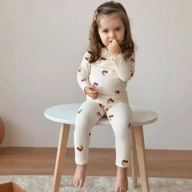 Pyjama bébé décontracté maison vêtements vêtements pour enfants cerise citron fleurs pyjama bébé inf