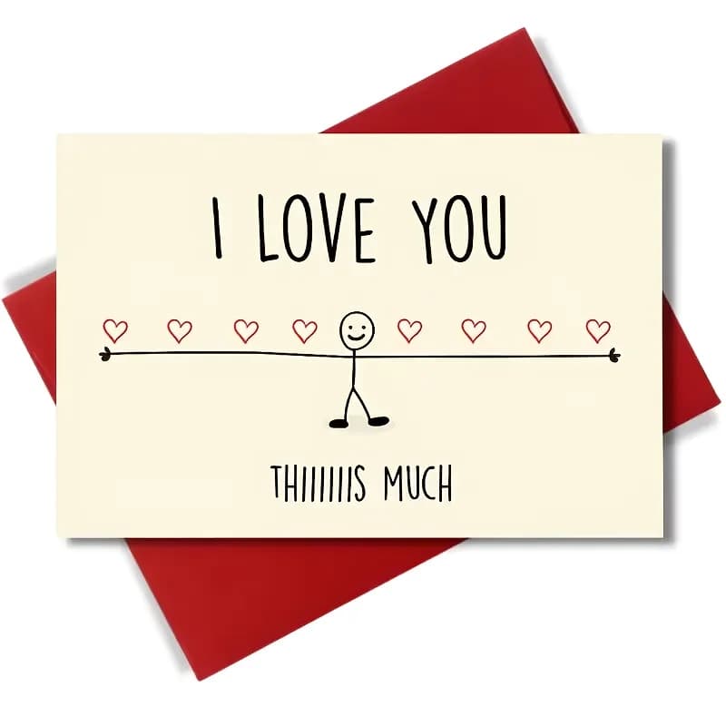 1pc carte d'amour drôle carte de saint valentin cadeau d'anniversaire carte d'anniversaire je t'aime