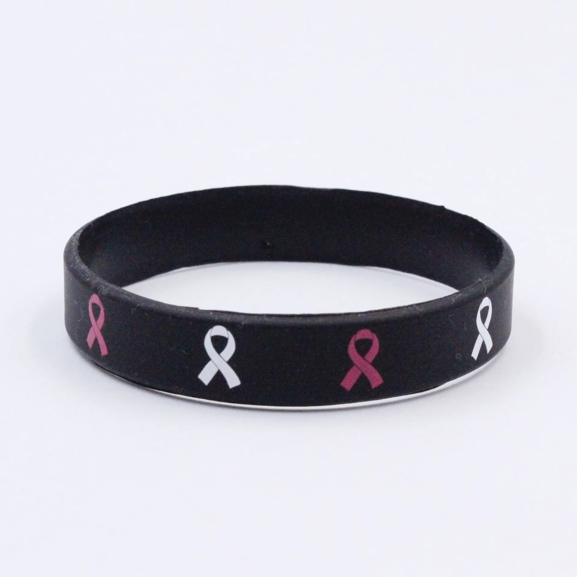 Bracelet simple multicolore inspirant pour la sensibilisation au cancer du sein, ruban neutre, logo,