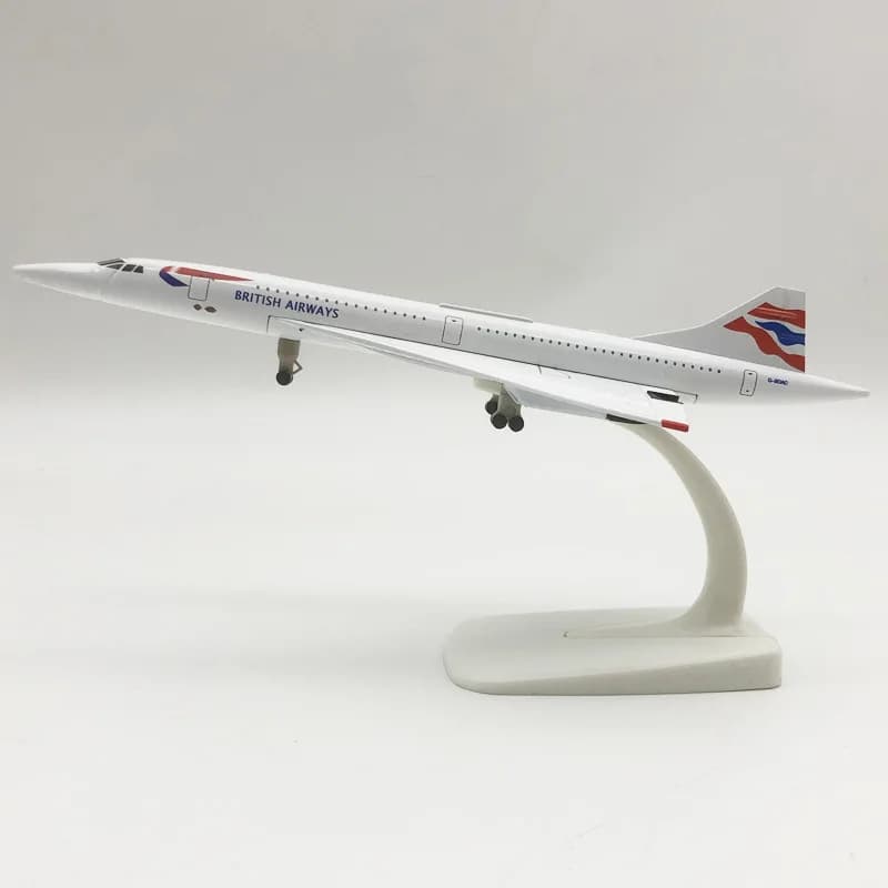 Modèle d'avion British Airways Concorde de 20 cm, jouet en alliage métallique, échelle 1/300, avec r