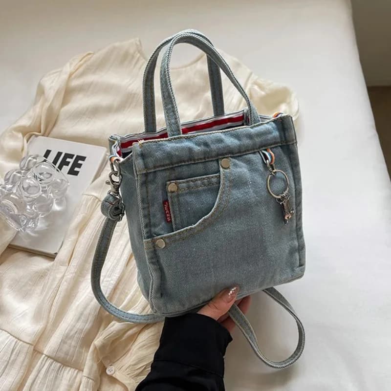 Sacs bandoulière créatifs rétro en jean délavé pour femmes, sacs à main polyvalents et personnalisés