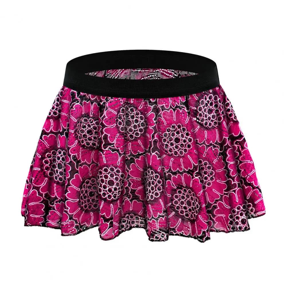 Jupe de lingerie creuse en dentelle pour hommes, imprimé floral vintage, culotte Wlwear, sous-vêteme