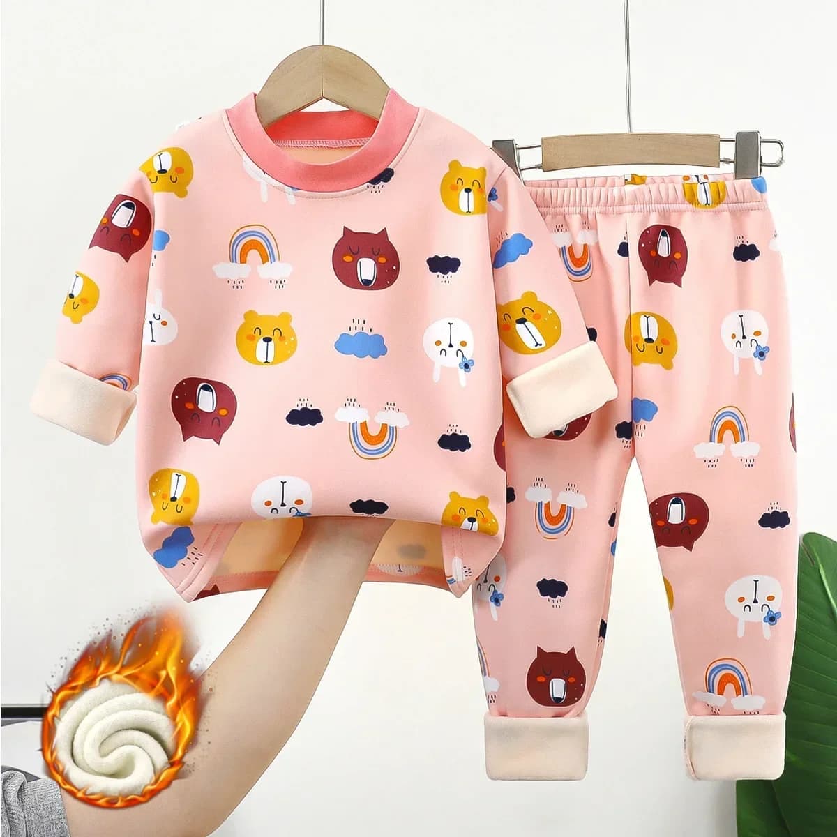 Nouveau 2025 automne hiver enfants épaissir chaud Pyjamas bébé garçons filles dessin animé à manches