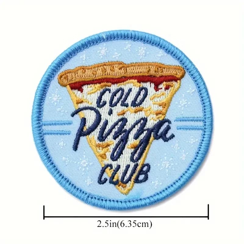 Patch brodé Cool Pizza Club, 1 pièce, Badge inspiré d'humour pour amoureux des tâches, cadeau pour v