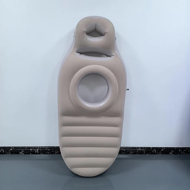 Oreiller de grossesse gonflable avec trous pour l'abdomen et la tête - Matelas pneumatique de matern
