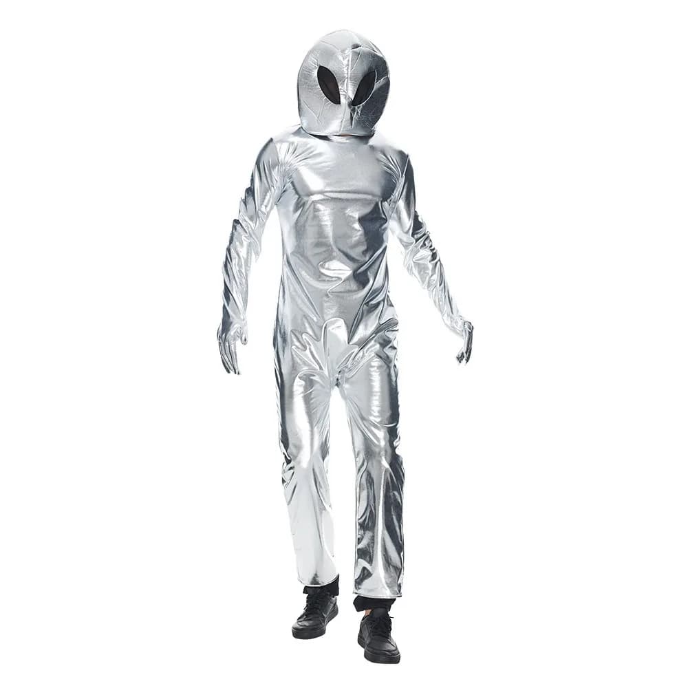 Combinaison Alien argentée, body Cosplay, cadeau d'anniversaire d'halloween, tenue de scène de fête 