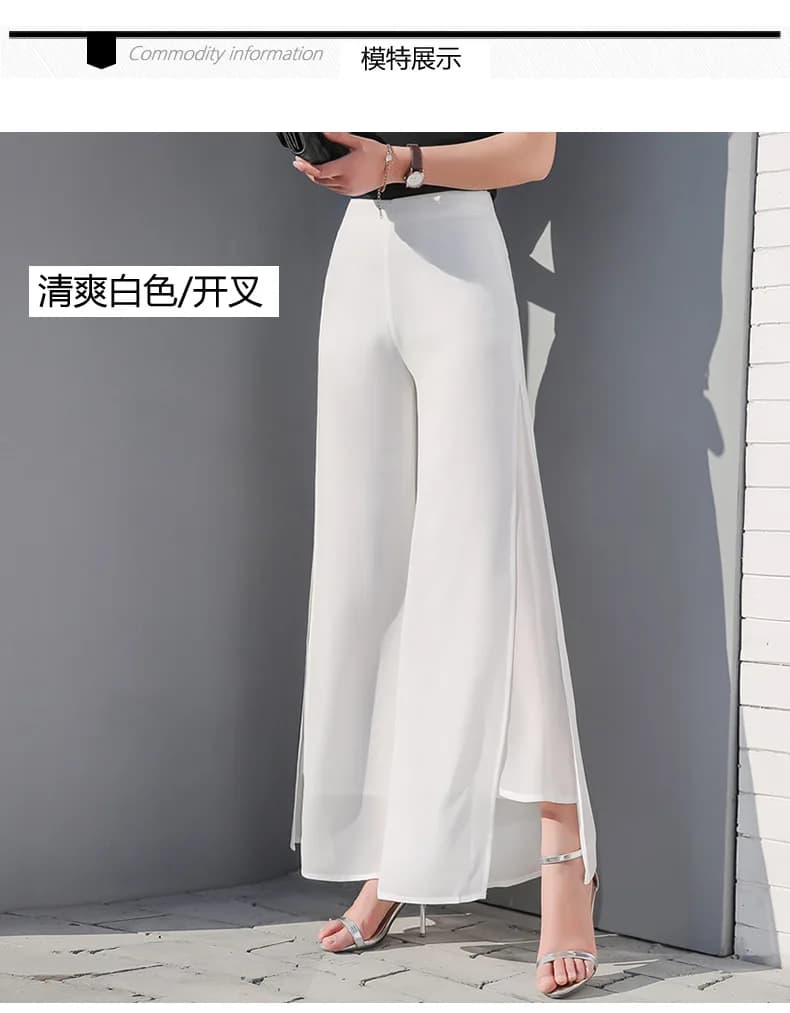 Culottes en mousseline de soie taille haute pour femmes, jupe FjL, gaze, adt Shuai Ku, pantalons déc