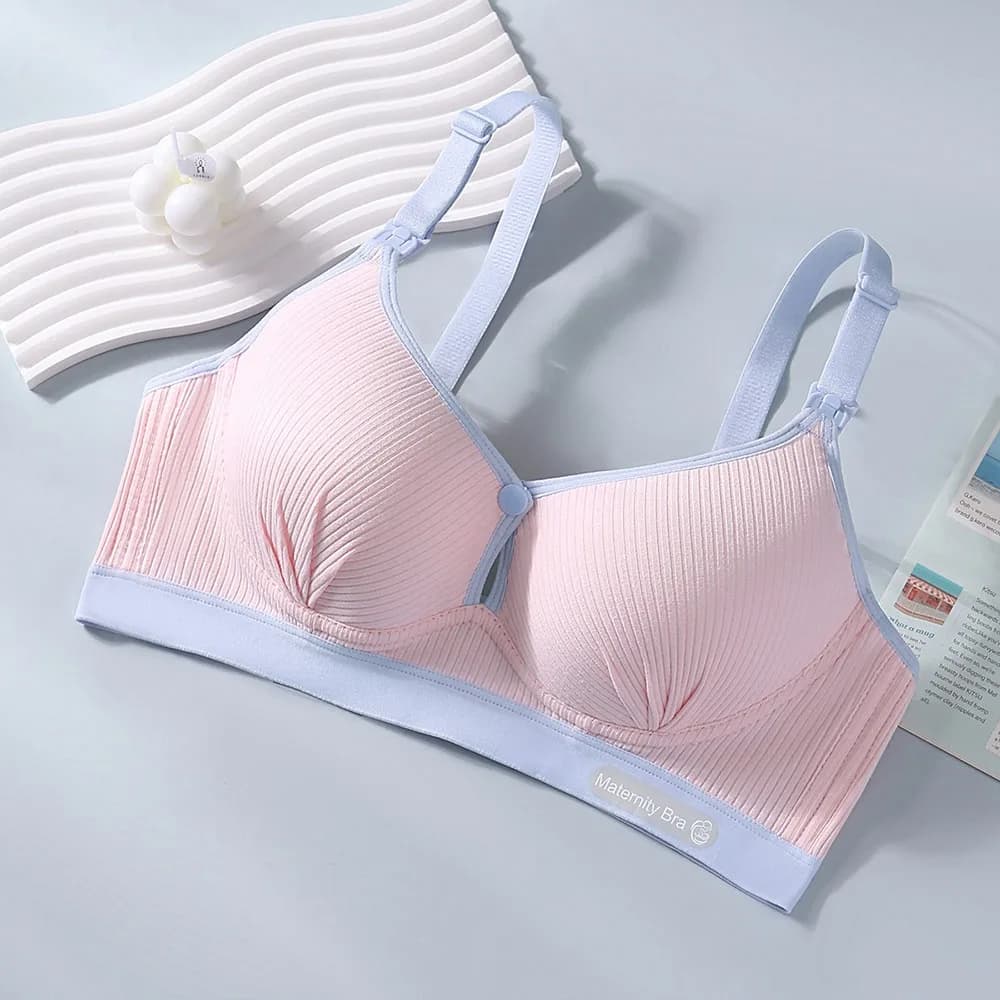 Soutien-gorge d'allaitement à double boucle, push-up, anti-affaissement, en pur coton, confortable, 