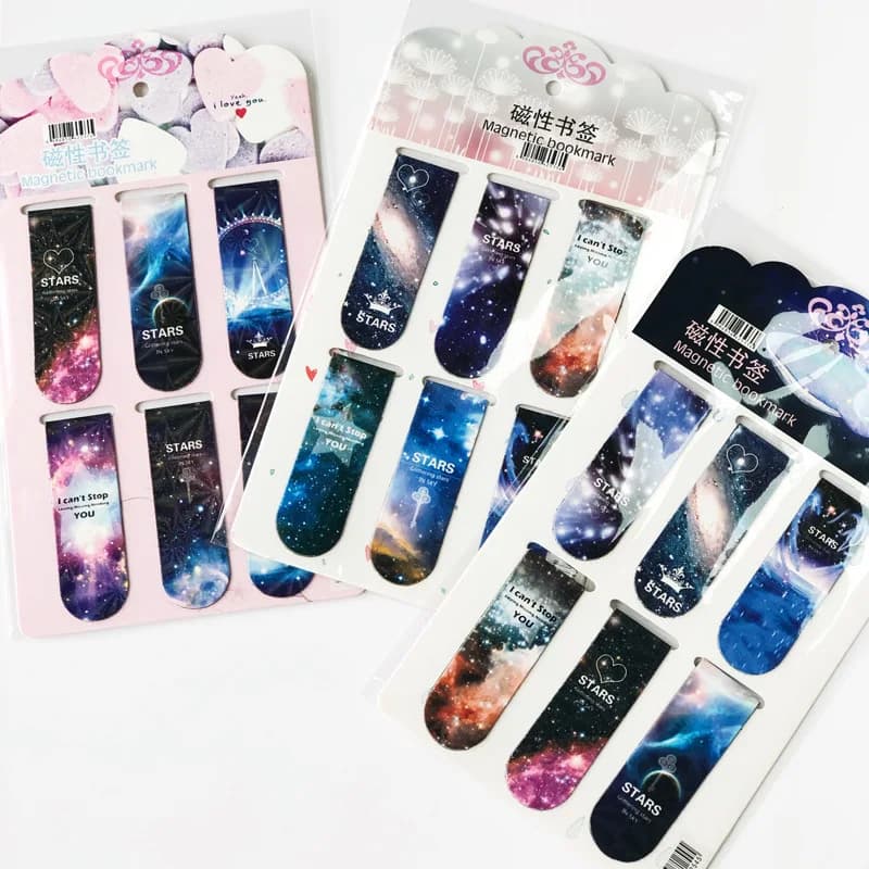 Marque-page magnétique The Dark Starry Stars Night, papeterie créative, accessoires de livre, prix p
