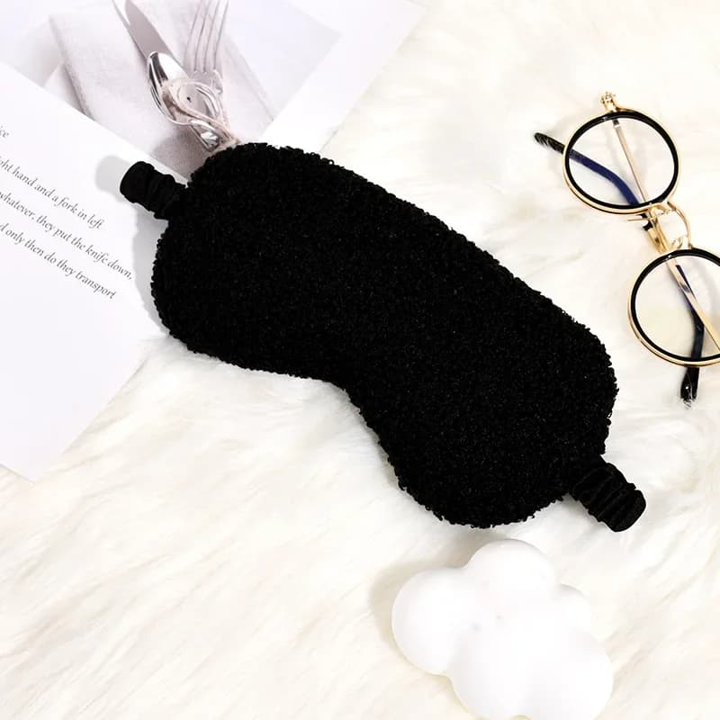 Couvre-yeux en peluche, masque de nuit, chaud et mignon, voyage, relaxation, bandeau, bloc léger, ou