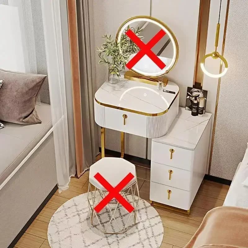 Coiffeuse en verre pour filles, organisateur de lumière, moderne, luxe, maquillage LED, Table de van