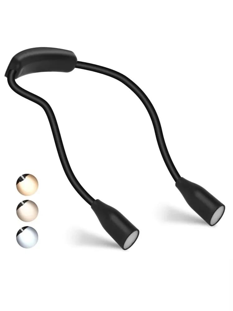 Lampe de lecture LED pour le cou, 360 °   Lampe de lecture à bras Flexible, lampe de cou pour étude,