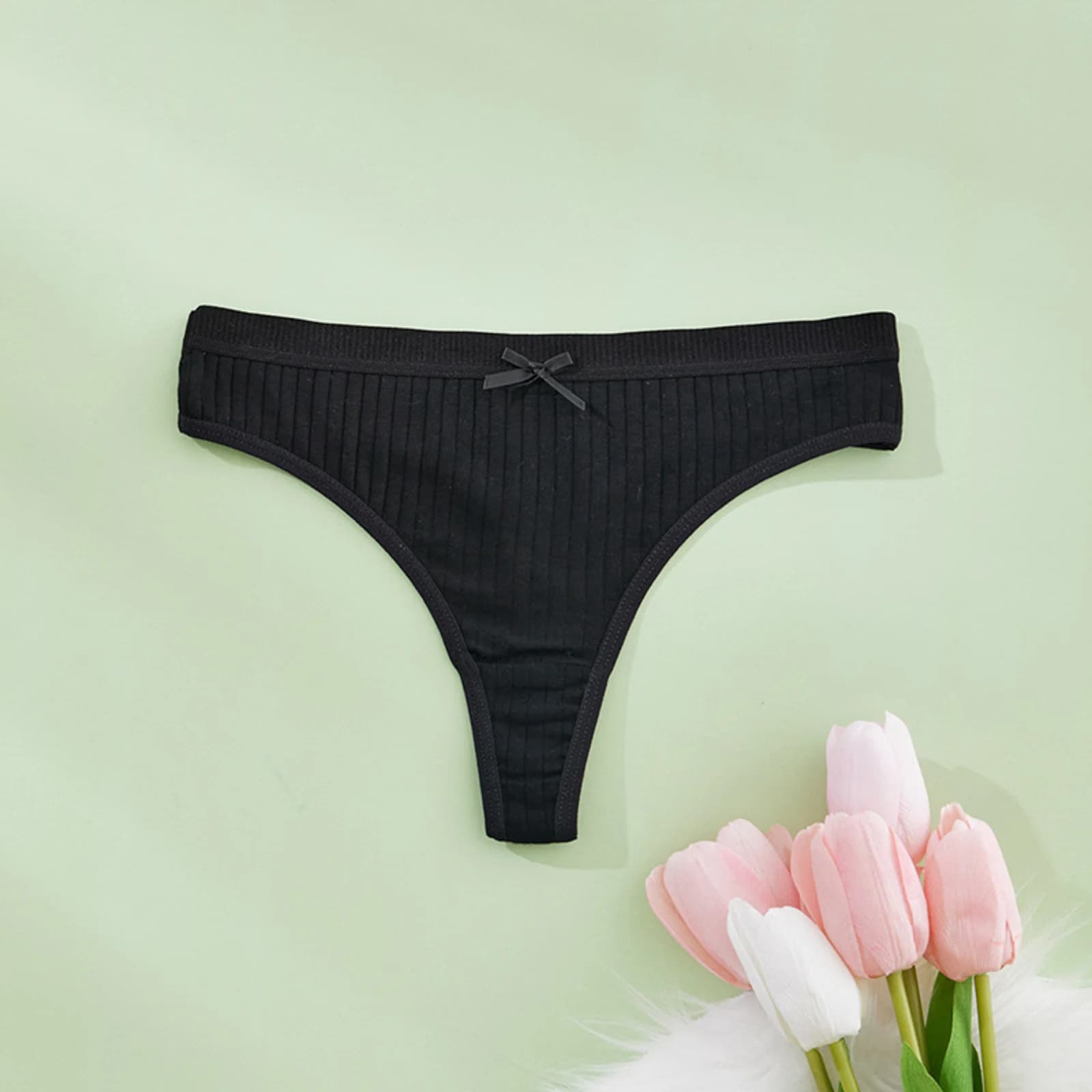 Culotte imprimée mignonne pour femmes, sous-vêtements Sexy, taille basse, tongs en coton respirant, 