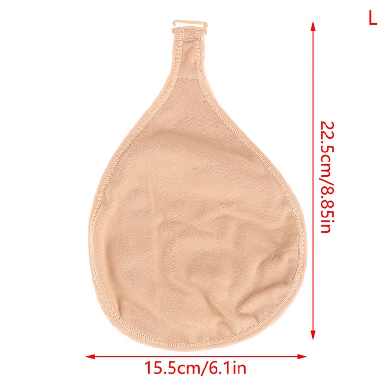 Étui de protection portable en coton doux et respirant pour prothèse mammaire, avec poche et crochet