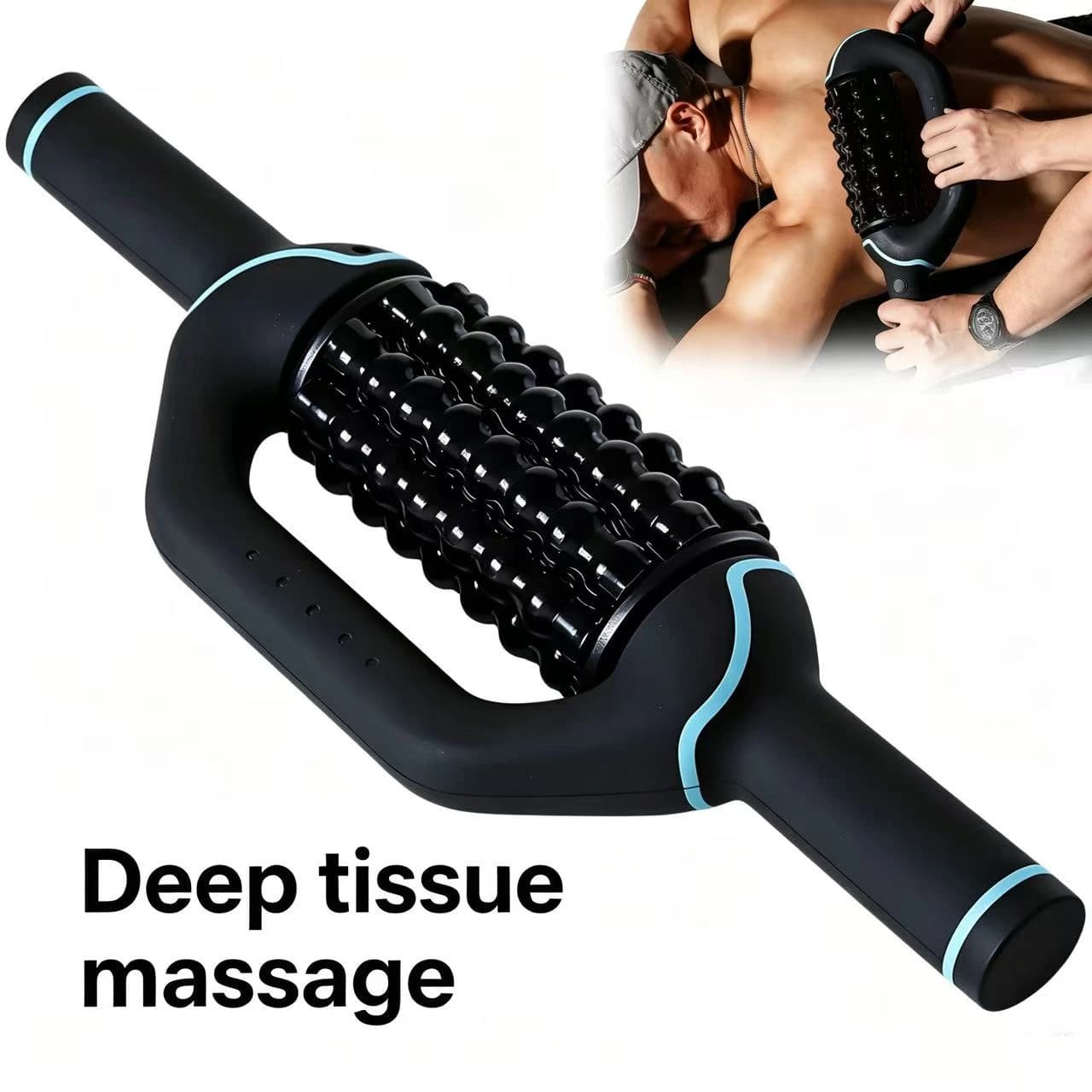 Masseur corporel sans fil à rouleaux 360°, percussion relaxante, soulagement des muscles, anti-stres