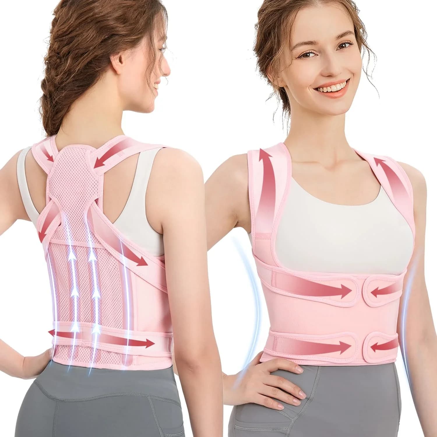 Soutien dorsal pour la posture des femmes et des hommes, redresseur d'épaules, soutien dorsal comple