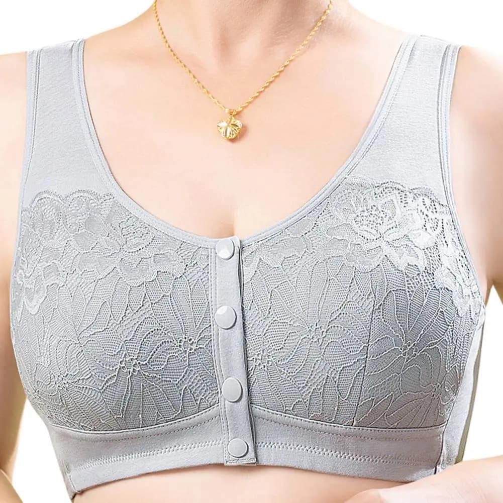 Soutiens-gorge d'été à fermeture avant pour femmes âgées, bralettes sans armatures en dentelle, conf