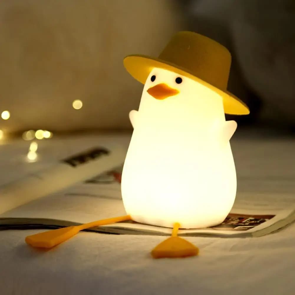 Veilleuse canard en Silicone pour enfants, Animal mignon, commande tactile, Charge USB variable, déc