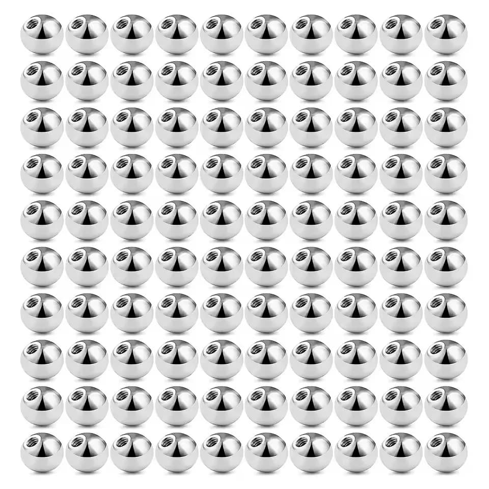 100 pièce/ensemble 3mm boules de rechange pointes Labret haltère barre Piercing accessoires bricolag