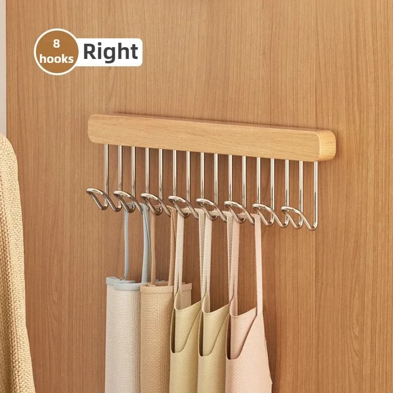 Cintre Rétractable en Bois pour Vêtements, Rangement de Soutien-Gorge Multifonctionnel, Mural, Garde