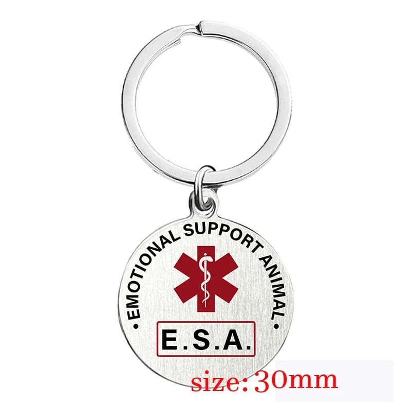 Service Pet ID Tag- Emotional Support Animal (ESA) Red Medical SACSymdakens and Federal Protection C