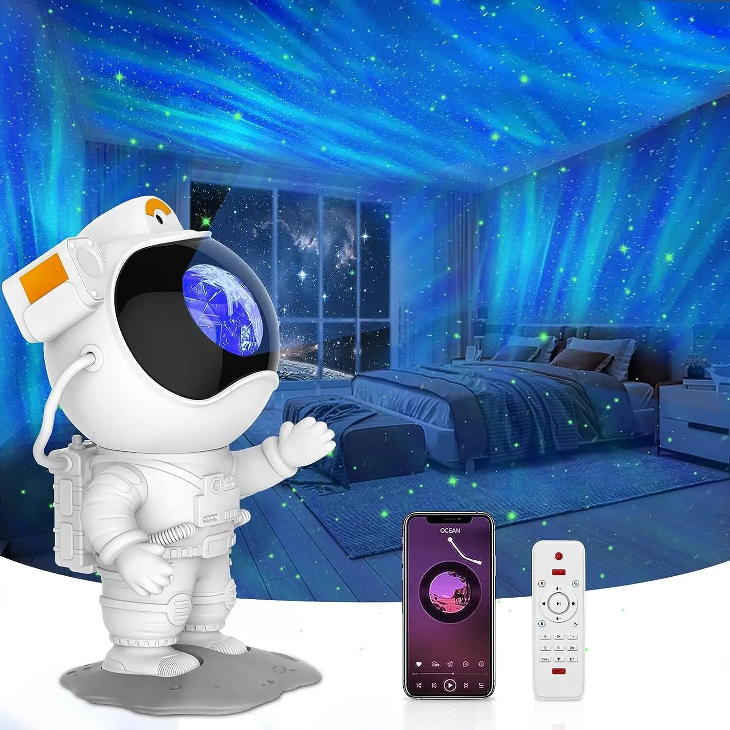Projecteur d'astronaute aurore boréale, veilleuse d'astronaute pour enfants et adultes, salle de jeu