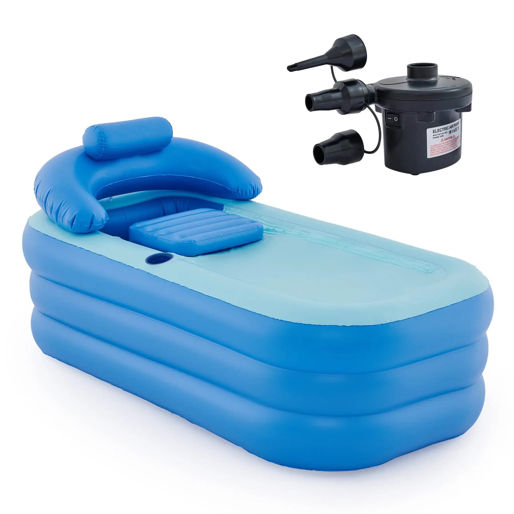 Baignoire gonflable pour adultes, baignoire autoportante gonflable avec fonction pliable et portable