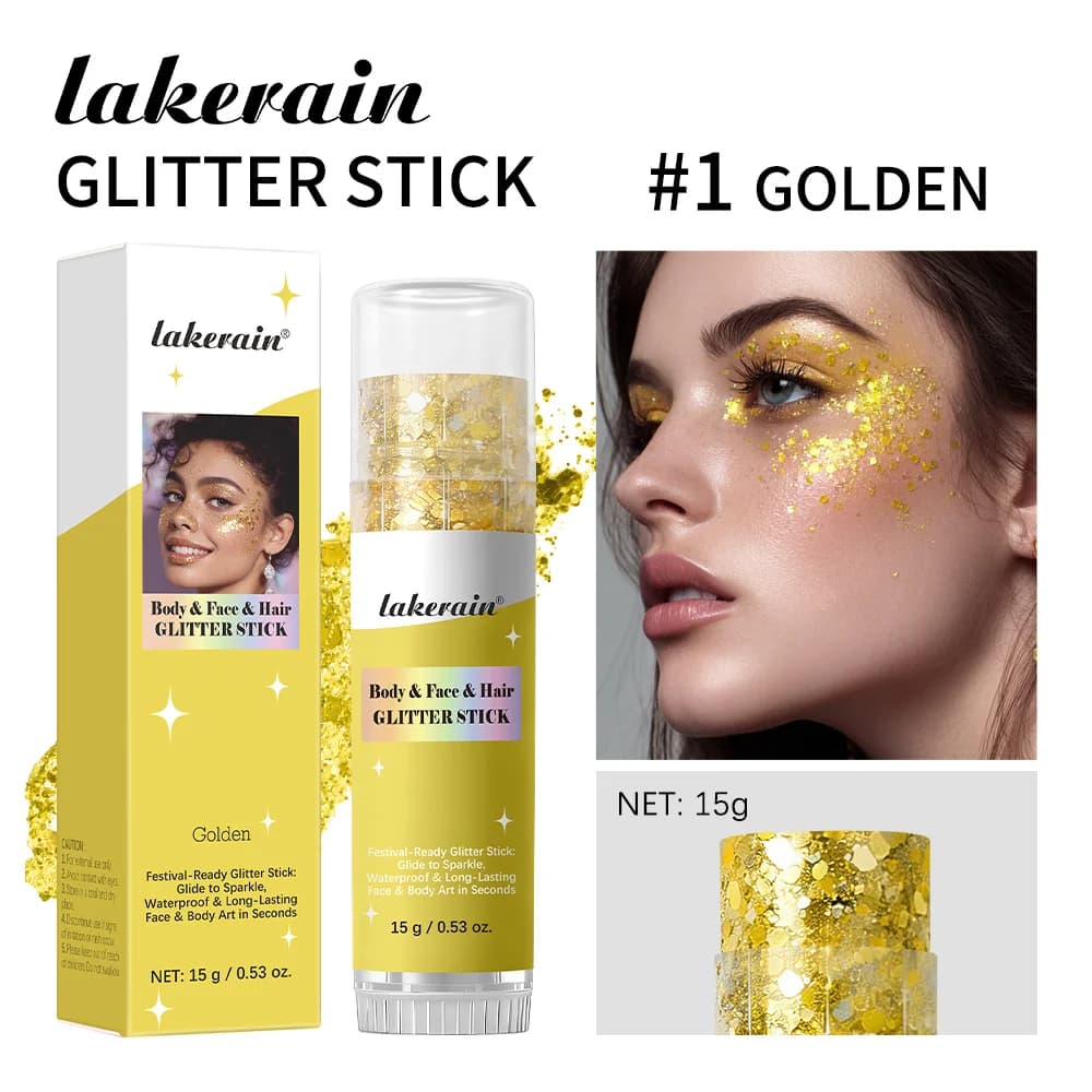 Bâton de paillettes corporelles à texture gel, longue tenue, éblouissant, anti-bavures, paillettes r