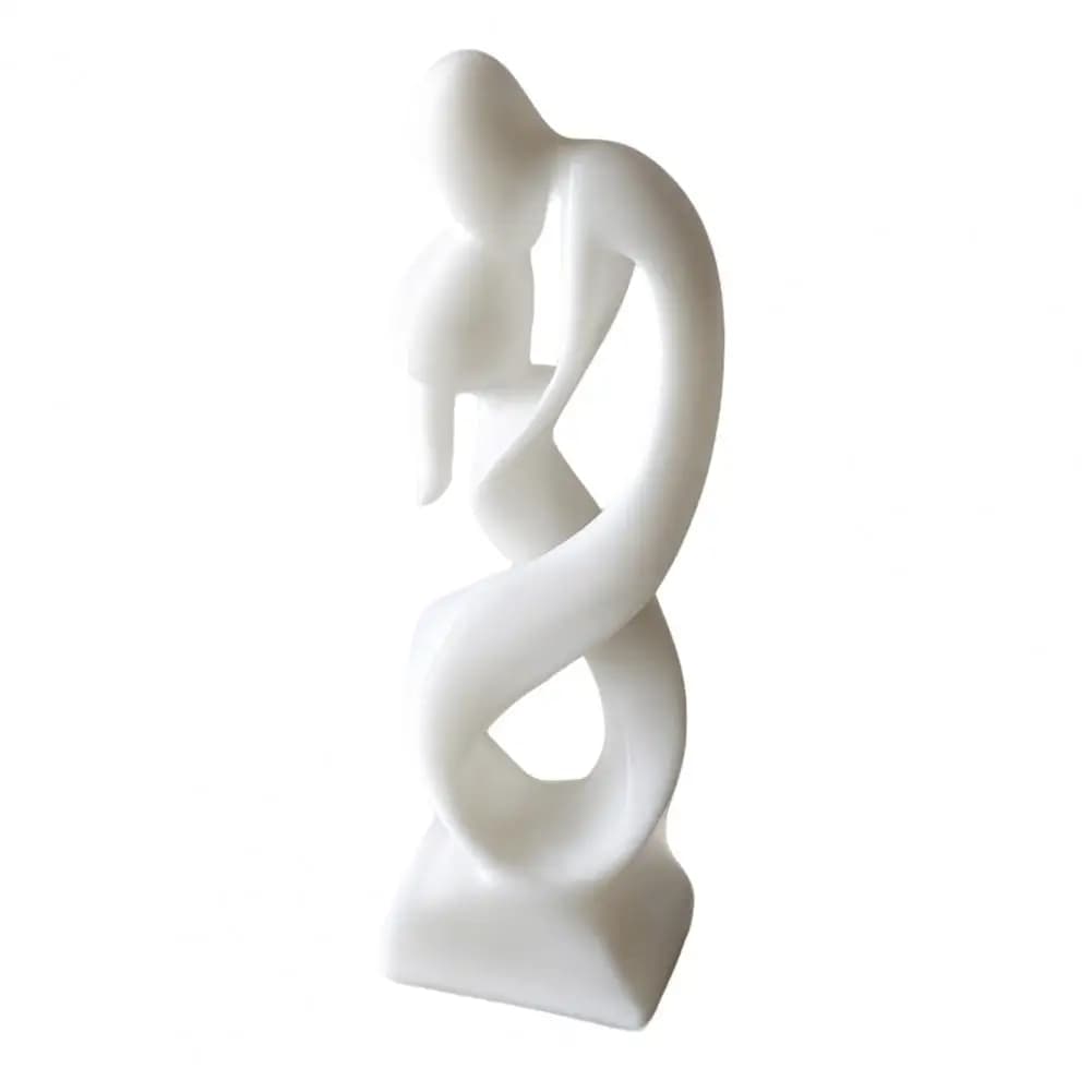 Figurine Baiser d'amour, statue de couple s'embrassant imprimée en 3D, sculpture abstraite blanche h
