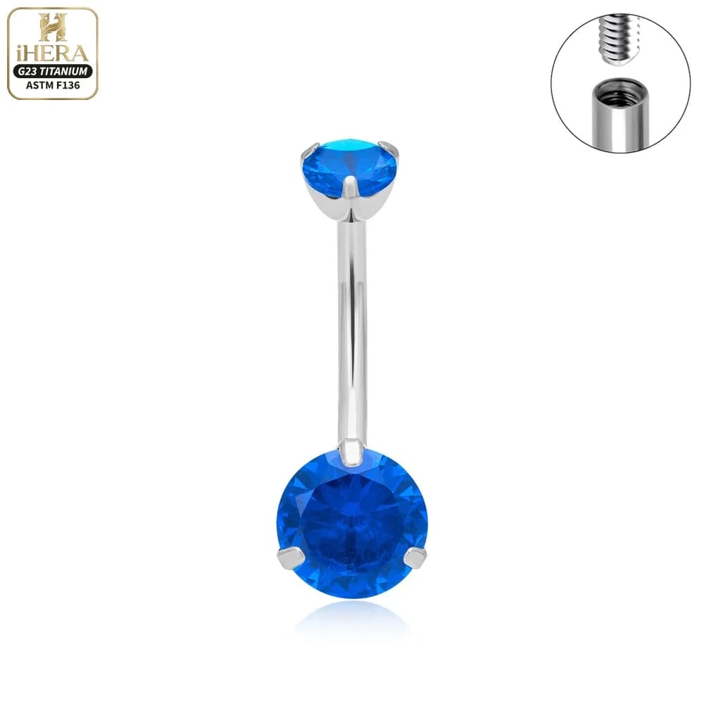 Piercing de nombril en titane ASTM F136 avec zircon scintillant, barbell incurvé flottant, bijoux en