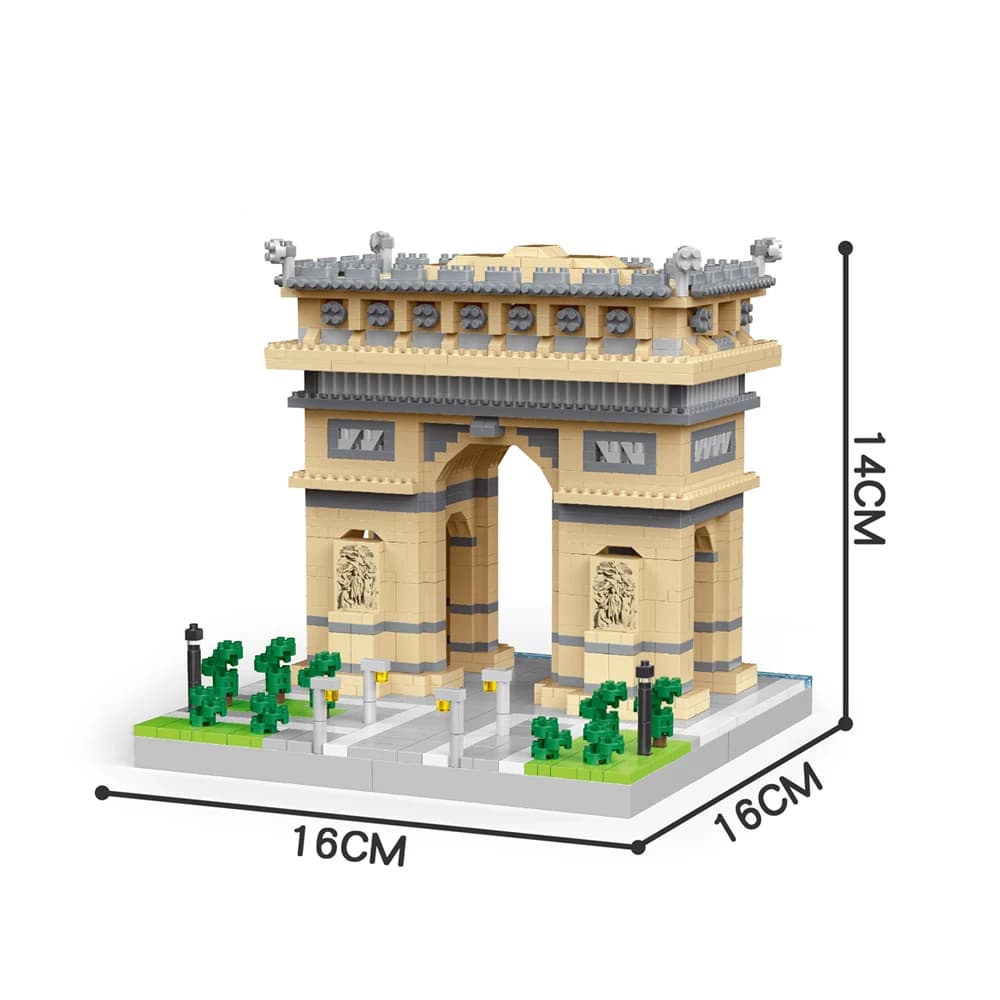 Micro blocs de construction miniatures, modèle du Musée du Louvre, thème d'architecture de renommée 