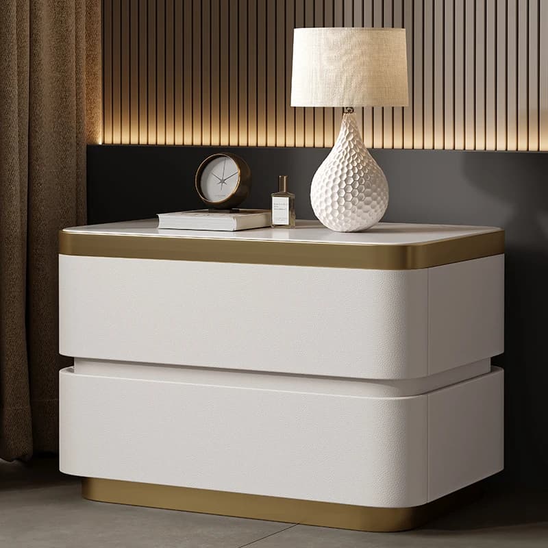 Table de chevet moderne, style glamour, esthétique, luxe léger, avec tiroirs de rangement, simple, m