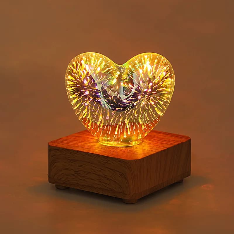 LED veilleuse 3D feux d'artifice ours Projection coloré USB atmosphère gradation salon décor décorat