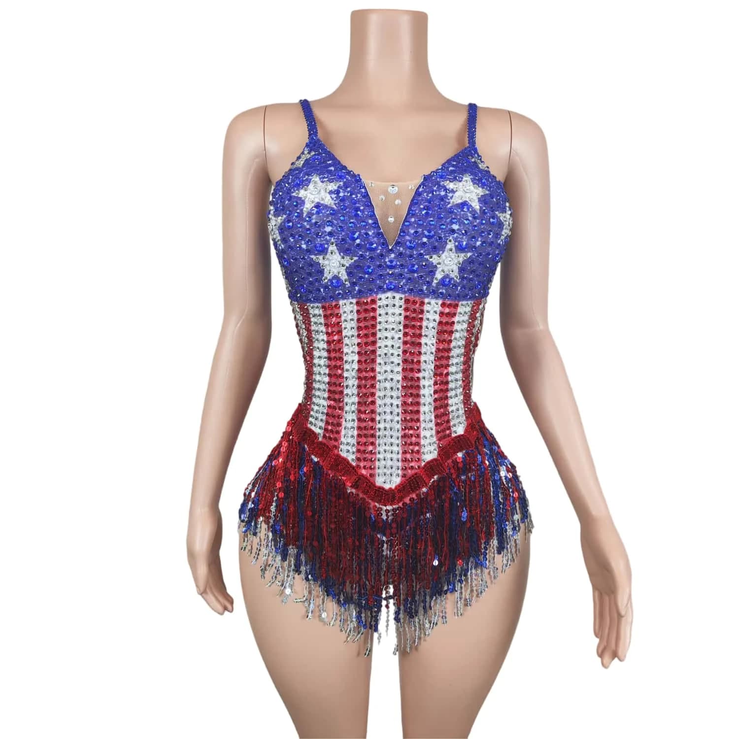 Tenue de fête d'anniversaire pour femmes, body classique avec strass scintillants, tenue de Festival