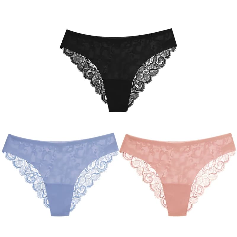 TrowBridge 3 pièces ensemble de culottes pour femmes sous-vêtements en dentelle douce Lingerie en Sa