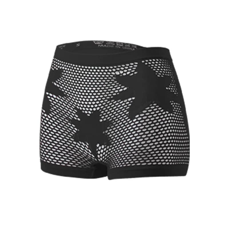 Culottes à motif étoile pour femmes, sous-vêtements sans couture, dentelle ajourée, boxers respirant