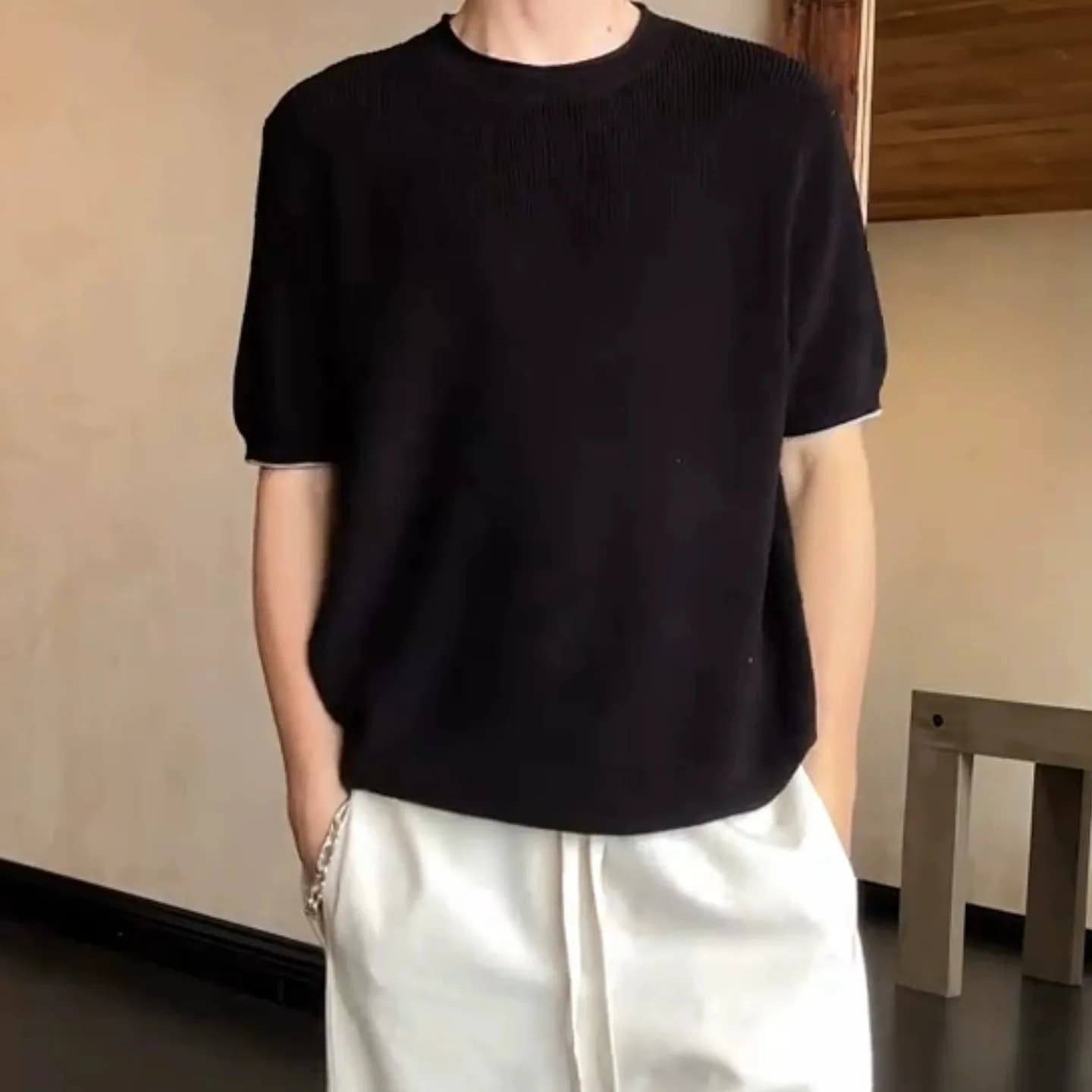 65Nouveau pull tricoté à col rond pour femme, idéal printemps-été, un haut tendance et décontracté à