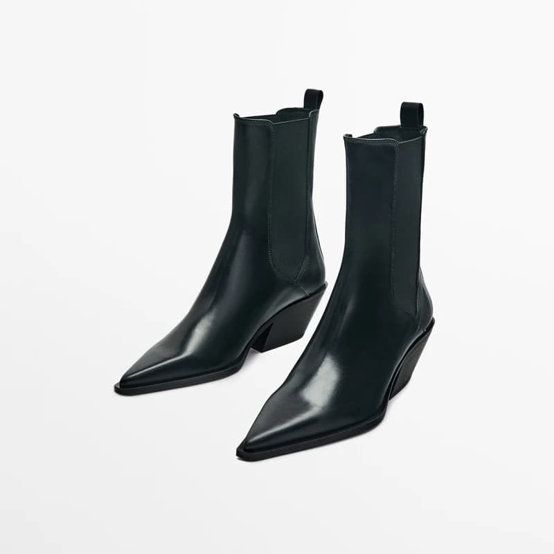 Bottes d'automne 2026 – Bottes de cowboy britanniques d'hiver pour femme, en cuir, à talon épais, st