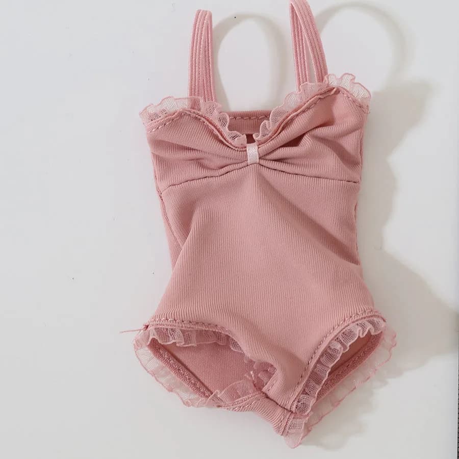 Justaucorps de ballet féminin à l'échelle 1/6 avec bordure en dentelle, tenue de body coupe mannequi