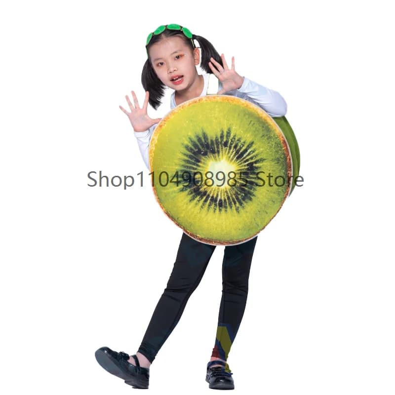 Costume de Cosplay Kiwi d'halloween, vêtements de fête de fruits pour adultes et enfants, Costume de