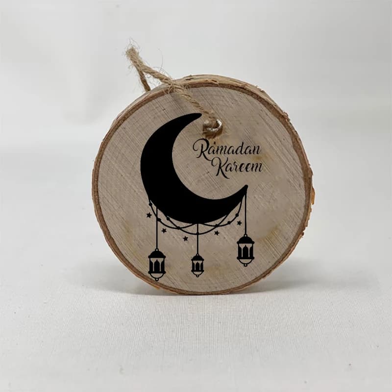 Lanterne lunaire en bois avec calligraphie arabe, ornement pour Ramadan, Eid al-Fitr, musulman, isla