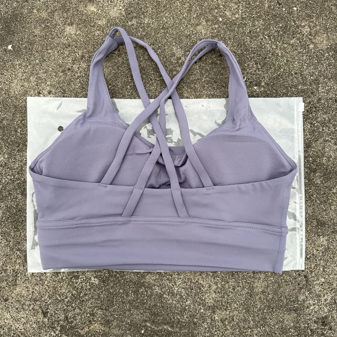 Soutien-gorge de sport pour femmes, couleur unie, dos croisé, haut moulant, haute résistance, entraî