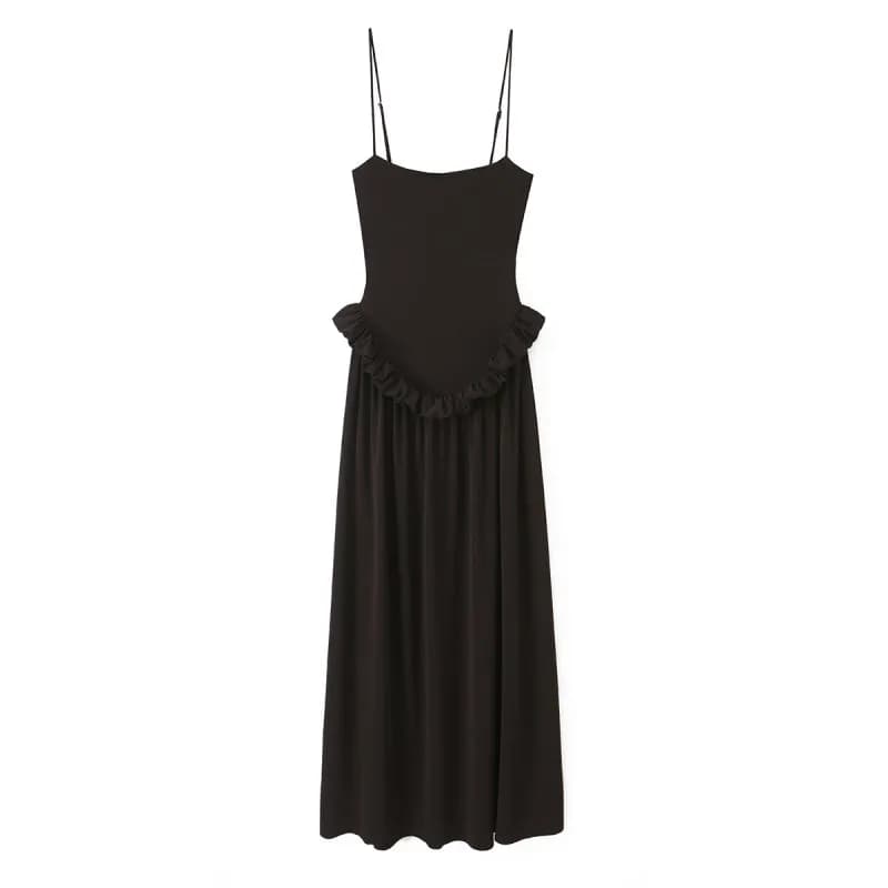 Robe nuisette pour femme - Jupe longue à volants à la taille avec bretelles réglables, collection Pr