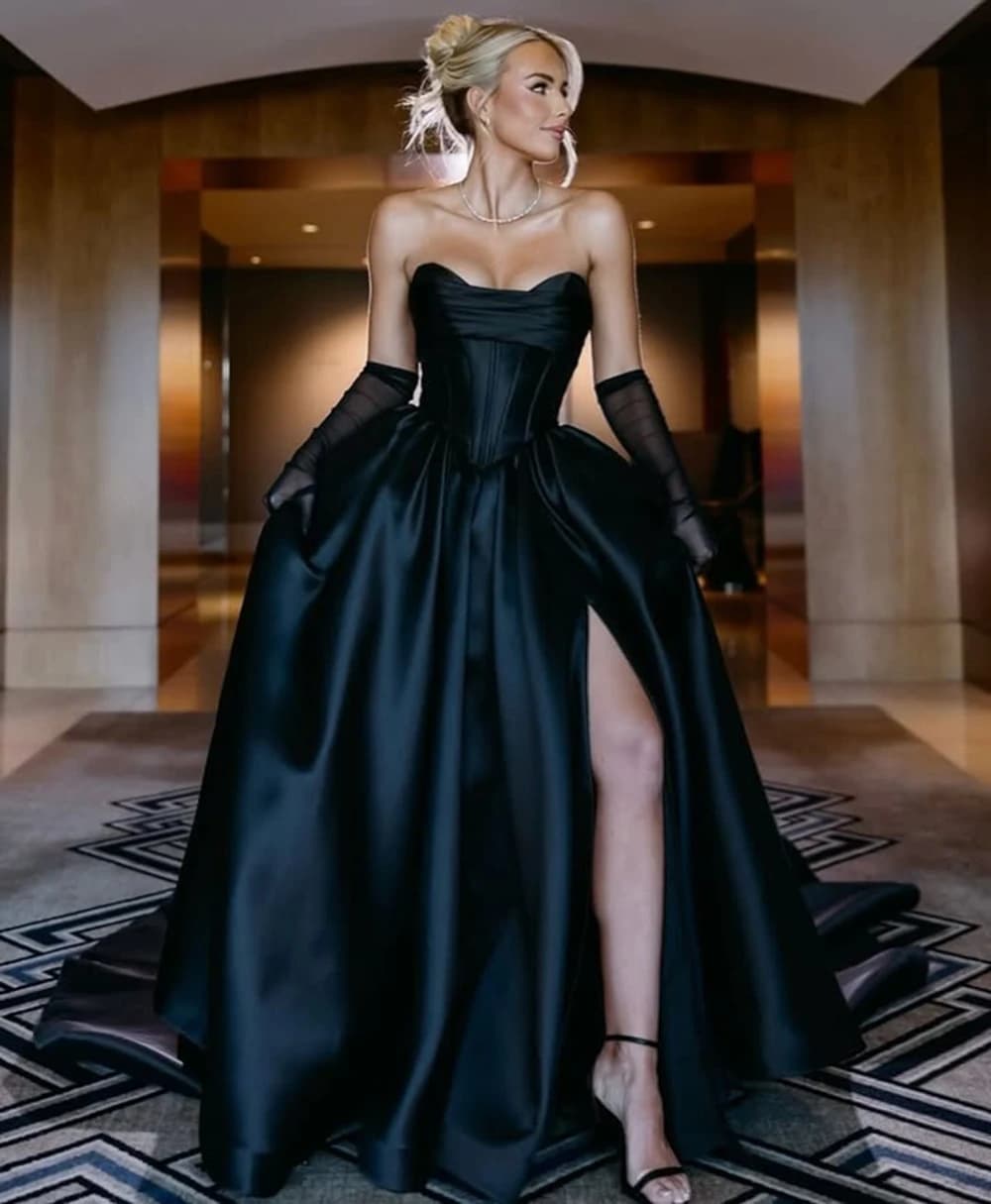 Gentilité et élégante chérie fente latérale robes de soirée Corset haut robe de bal robe de bal Sati