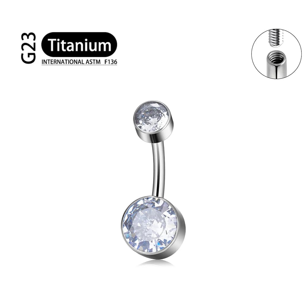 G23 titane Sexy nombril Piercing 14G fil interne nombril Piercing haute qualité miroir poli corps bi